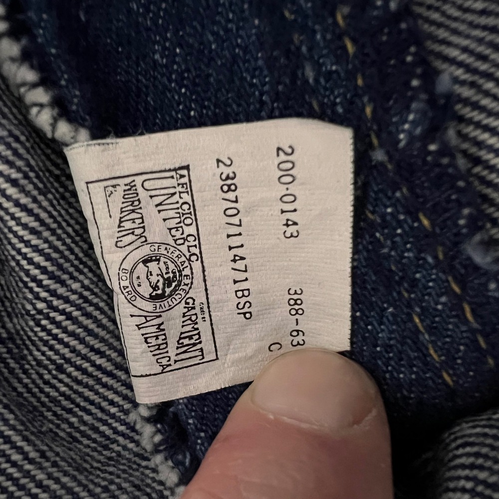 Vintage Lee Riders Jeans Mens 42x30 fits 38x28 Dark Wash Straight Denim - Picture 10 of 11